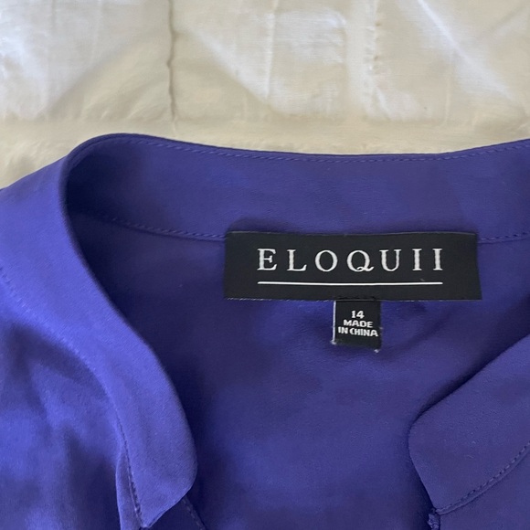 Eloquii Purple Long-Sleeve work Blouse - Picture 7 of 9